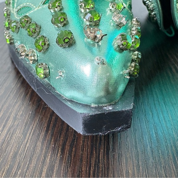 Azalea Wang Bright Green Cowboy Boots Size 8.5 Women - Picture 7 of 9